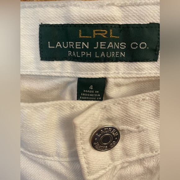 LRL Lauren Jeans Co Woman's White Boyfriend Fit Size 32X35 - Picture 2 of 8